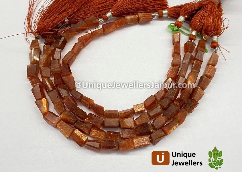 Sunstone Faceted Nugget Beads